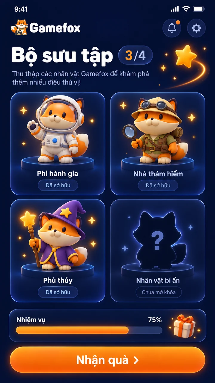 Màn hình bộ sưu tập nhân vật